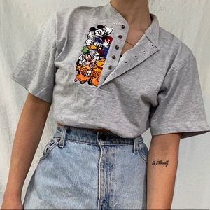 90s vintage embroidered Disney buttoned t-shirt